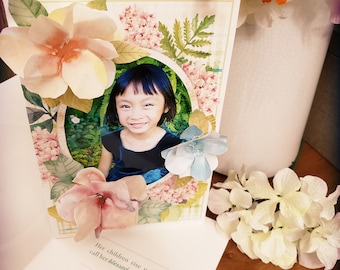 Mother&#39;s Day Card - Proverbs 31:28 - Mother&#39;s Day Picture - Flower Frame Craft - 3D Card Template