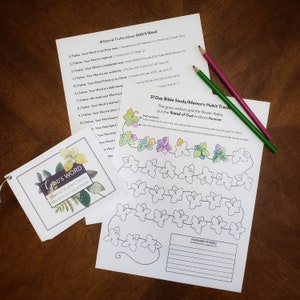 31 Day Bible Study Tracker - Bible Memory Coloring Sheet - Coloring Habit Tracker - Coloring Goal Sheet - God's Word Study - Printable