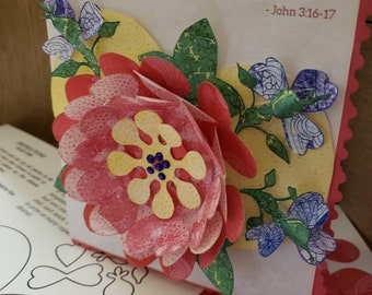 Greeting Card Templates - Valentine - Flower Greeting Card - 3D Greeting Card Maker