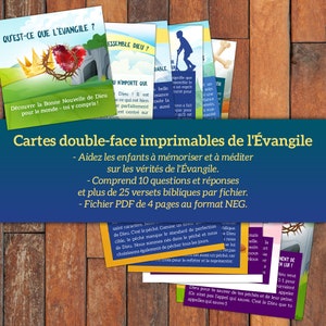 Cartes double-face imprimables de l'Évangile - évangile pour enfants - cartes sur le salut