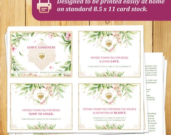 God's Love - Scripture Flash Cards - Valentines Design