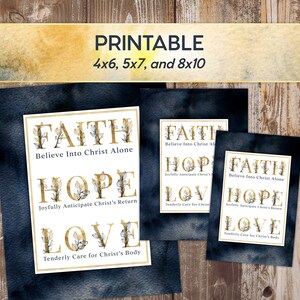Faith, Hope, Love Printable Scripture Artwork 1 Corinthians 13 Art Love ...