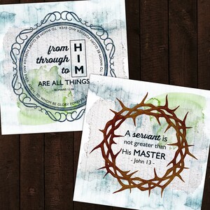 Printable Scripture Artwork A Servant is Not Greater than His Master Square Print image 4