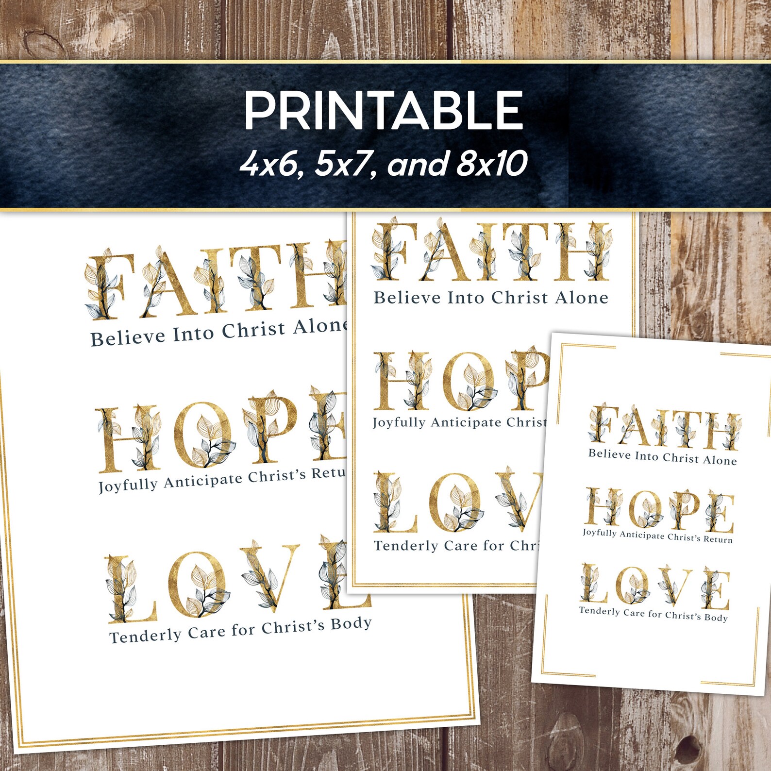 Faith Hope Love Printable Scripture Artwork 1 - Etsy