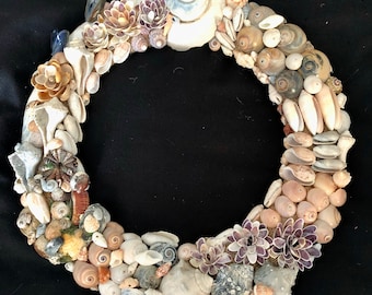 Spiraling into Summer with this 12 inch seashell wreath