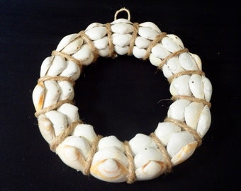 10 inch Handmade, Seashell & rope wreath with original picture