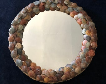 19" Colorful Scallop Shell Entryway Mirror