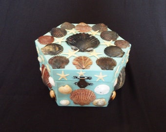 Seaside trinket box; keepsake box; beach pass box; beach badge box