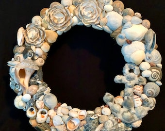 Ocean Blooms, 13 inch Seashell Wreath