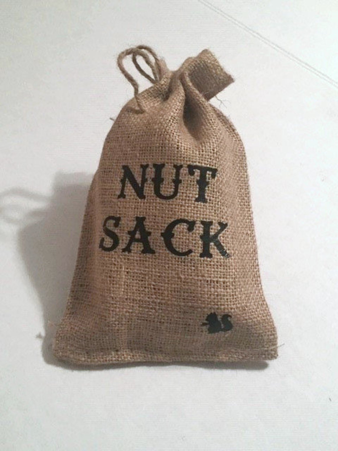 PERSONALZED NUT SACK Burlap Gift Bag & Plaid Tag Christmas Etsy