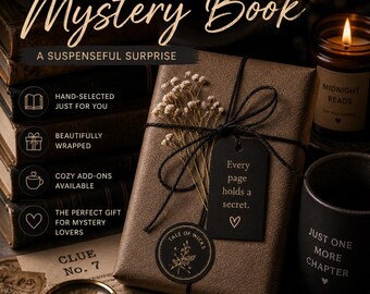 Blind Date with a Mystery Book Thriller Book Gift Suspense Book Surprise Wrapped Book Dark Academia Reader Gift Book Lover Gift