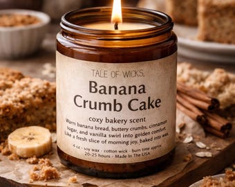 Banana Bread Candle Sweet Bakery Candle Banana Dessert Scent Kitchen Candle Cozy Home Gift For Her Soy Candle
