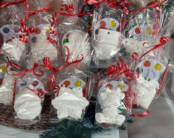 Christmas Stocking Stuffer Paint Your Own Christmas Ornament Tree Snowman Gingerbread Reindeer Santa Christmas Eve Box Filler Class Activity