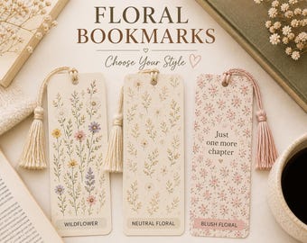 Floral Bookmark Set Cute Bookmark Gift for Her Aesthetic Bookmark Flower Bookmark Reading Bookmark Summer Bookmark