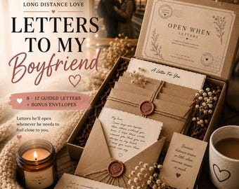 Open When Letters for Boyfriend Long Distance Gift for Girlfriend Missing You Gift Relationship Care Package Anniversary Gift
