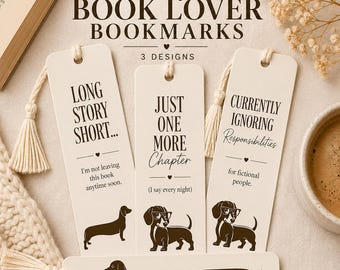 Funny Book Lover Bookmark Dachshund Bookmark Gift for Reader Cute Bookmark for Book Lover Reading Accessory Gift for Her Teacher Gift