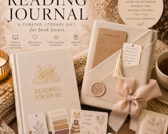 Reading Journal Gift Set Book Lover Gift Cozy Reading Journal Reader Gift Literary Gift Aesthetic Reading Tracker