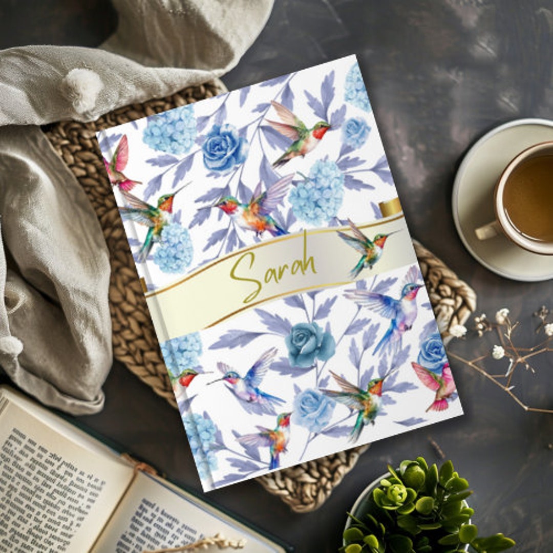 Personalized French Toile Bird Journal Humming Bird Notebook Custom ...
