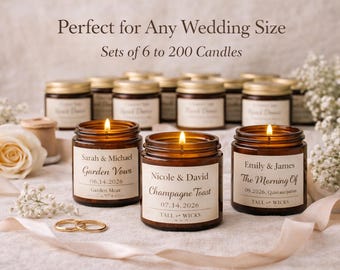 Wedding Favor Candles Personalized Wedding Favors Bridal Shower Favors Mini Candle Wedding Guest Gift Custom Wedding Scent