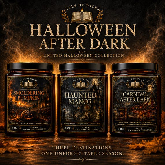Halloween Candle Luxury Gothic Halloween Candle Haunted House Candle Pumpkin Candle Gothic Home Decor Fall Candle Autumn Decor Gift for Her