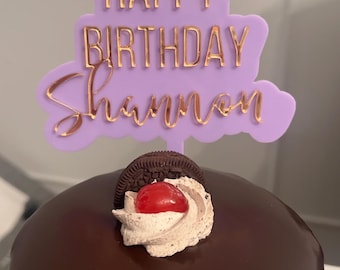 Personalized Acrylic Birthday Cake Topper