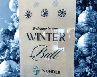 Custom Winter Ball Acrylic Sign, Acrylic Wedding Signs