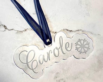 Acrylic Engraved Personalized Snowflake Ornament
