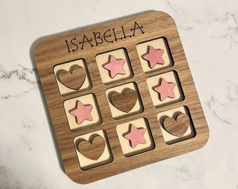 Personalized Valentine's Day Tic Tac Toe Game | Wooden Keepsake Gift
