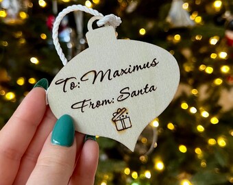 Personalized Wooden Engraved Gift Tags - Set of Six