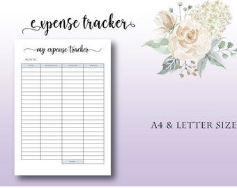 expense tracker etsy expense chart