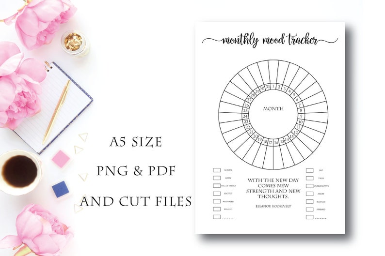 Circle Mood Tracker Printable Mood Chart Mood Journal | Etsy