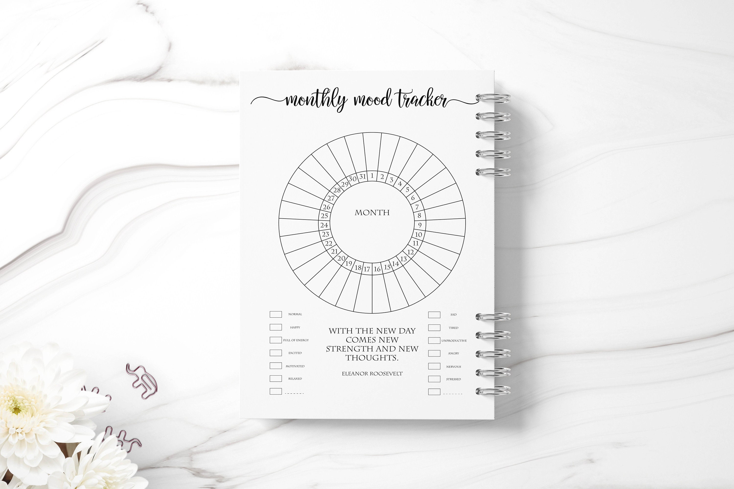 Circle Mood Tracker Printable Mood Chart Mood Journal | Etsy