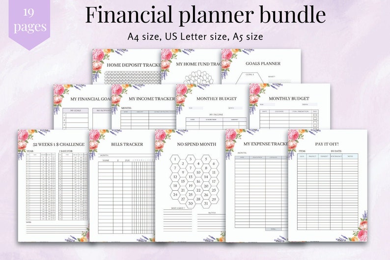 Finance Planner Inserts Budget Planner Finance Planner Etsy