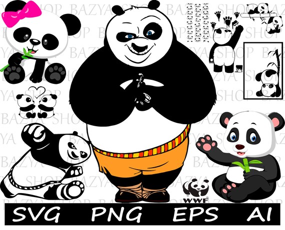 Panda Svg Cute Panda Svg Cartoon Panda Svgbundle Cutting Etsy