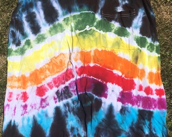 Arco iris arco iris arco tie dye sin mangas Top / Adulto Mujeres Media Sin Mangas / Brillante