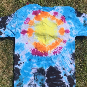 Sonnenschein Krawatte Farbstoff T-Shirt | Erwachsene kleine kurze Ärmel | Bullen Auge | Ziel | Regenbogen