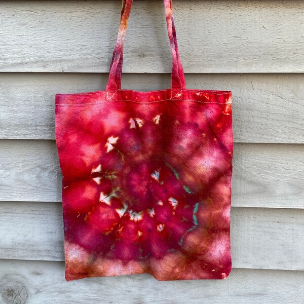 Sunset Spiral tie dye bag | ice dye | tote bag