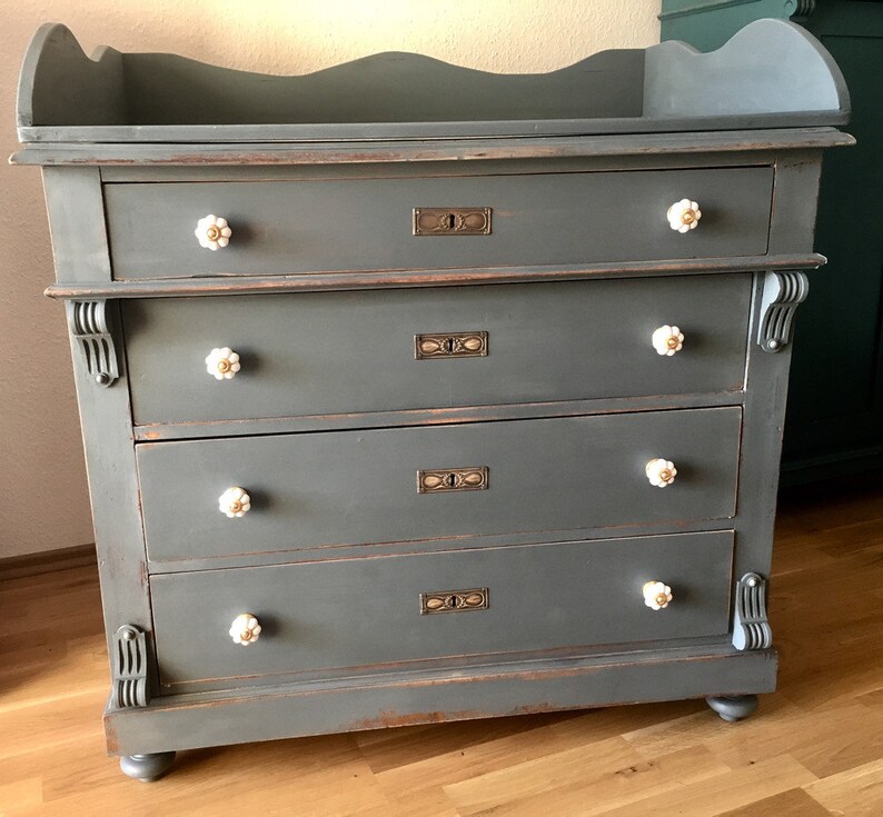 Beautiful Antique Dresser Dresser Unique Cream Grey Etsy