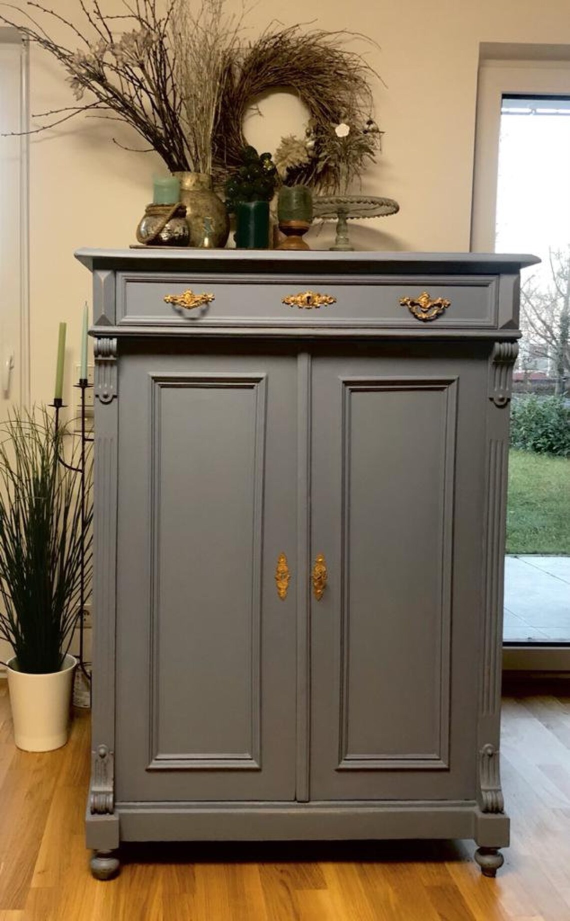 Antike Vertiko Kommode Massiv Landhaus Jugendstil Etsy