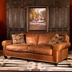 Cattleman Leather Sofa Leather Sofa Furniture Etsy UK