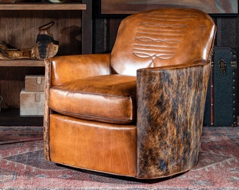 Macallan Barrel Swivel Chair | Cowhide | American Made |