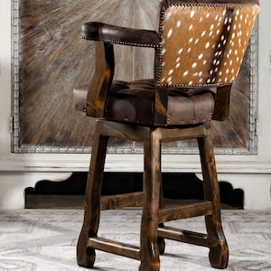 Chisum Axis Swivel Barstool with Arms | Ranch Style Bar Stool