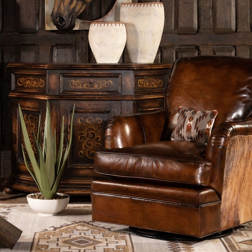 Cassidy Olive Leather Chair Western American Made High Etsy