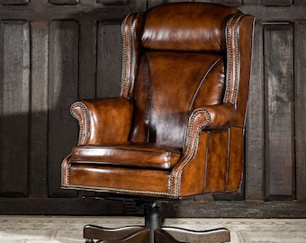 Drover Executive Desk Chair | Fine Western-Style | Top Grain | American Made |