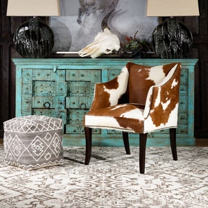 Cow print chair and ottoman hot sale