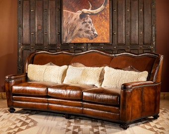 Maverick Leather Sofa | Western | American Made | High End | Distressed