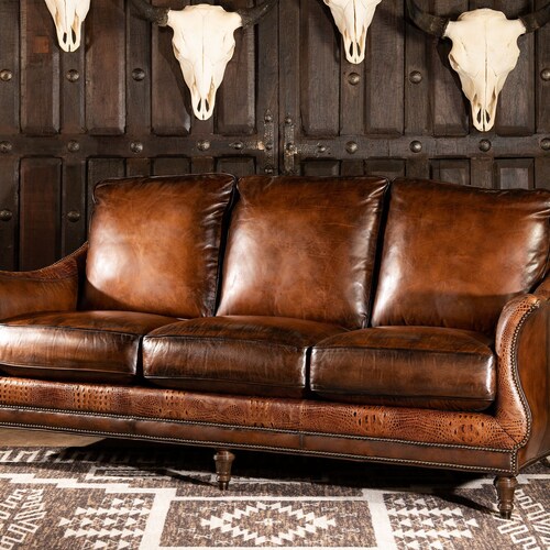 Calexico Leather Sofa Elegant Top Grain American Made Etsy