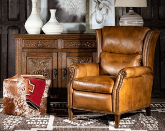 Lariat Leather Recliner | Rustic Elegance | Saddle | Western | American Made | High Quality | Ranch Style|