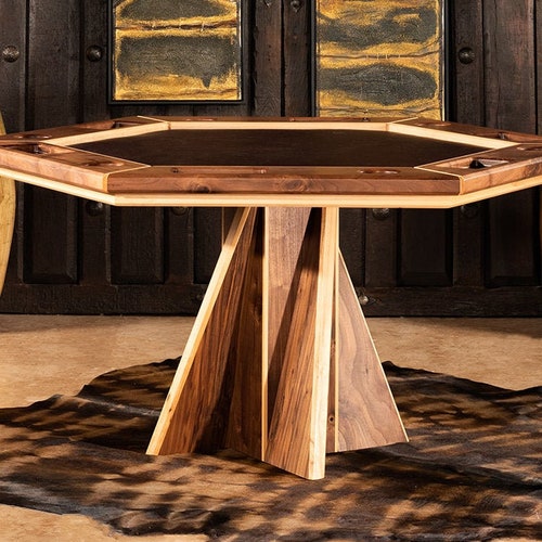 American Walnut Poker Table Etsy