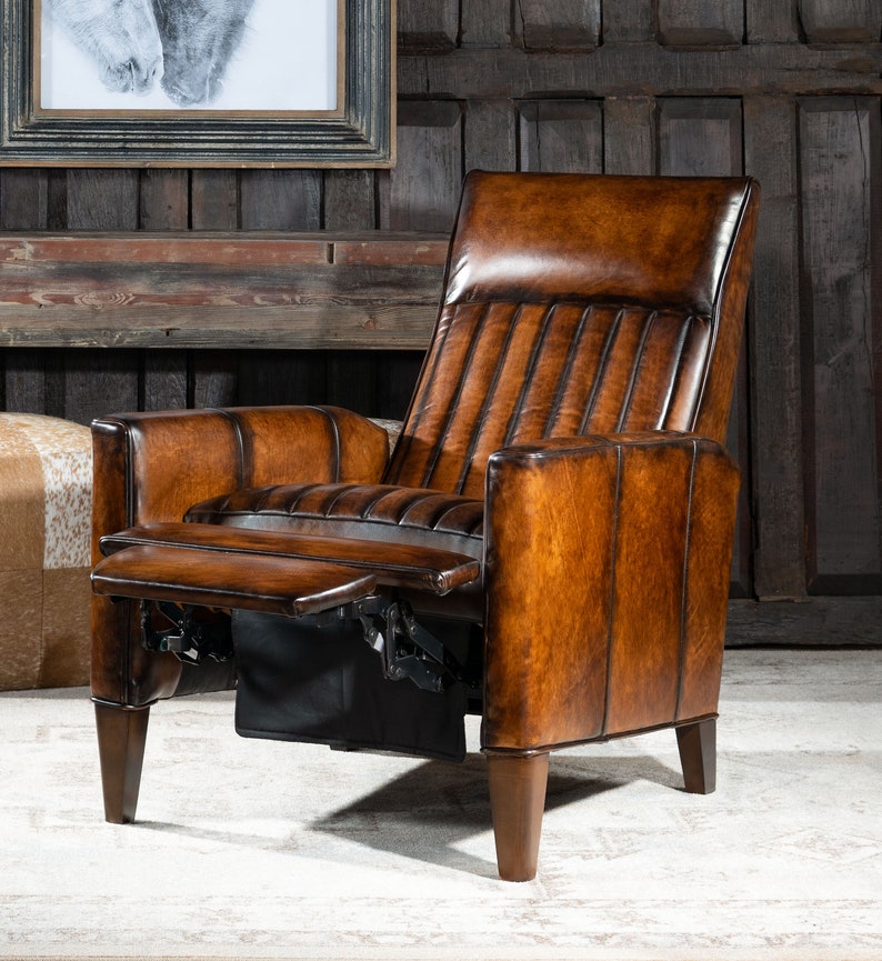 Memphis Leather Recliner Modern Rustic American Made High Quality